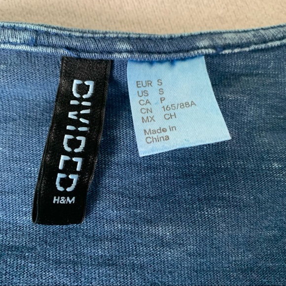 H&M Fit & Flare Faux Denim Mini Dress - Picture 3 of 14